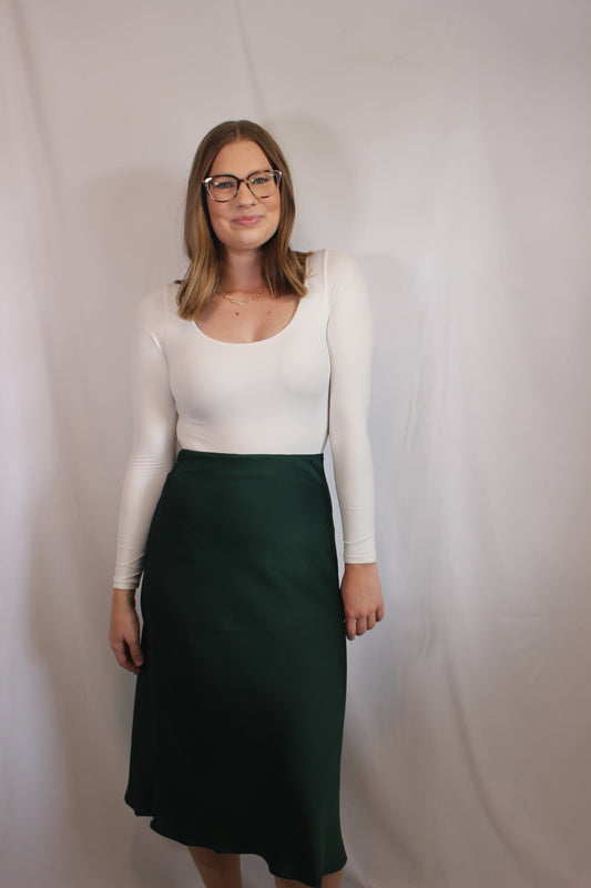 'Holly' Satin Midi Skirt