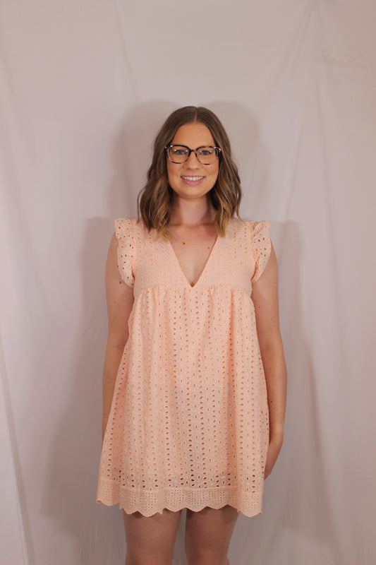 'Ava' Eyelet Mini Dress