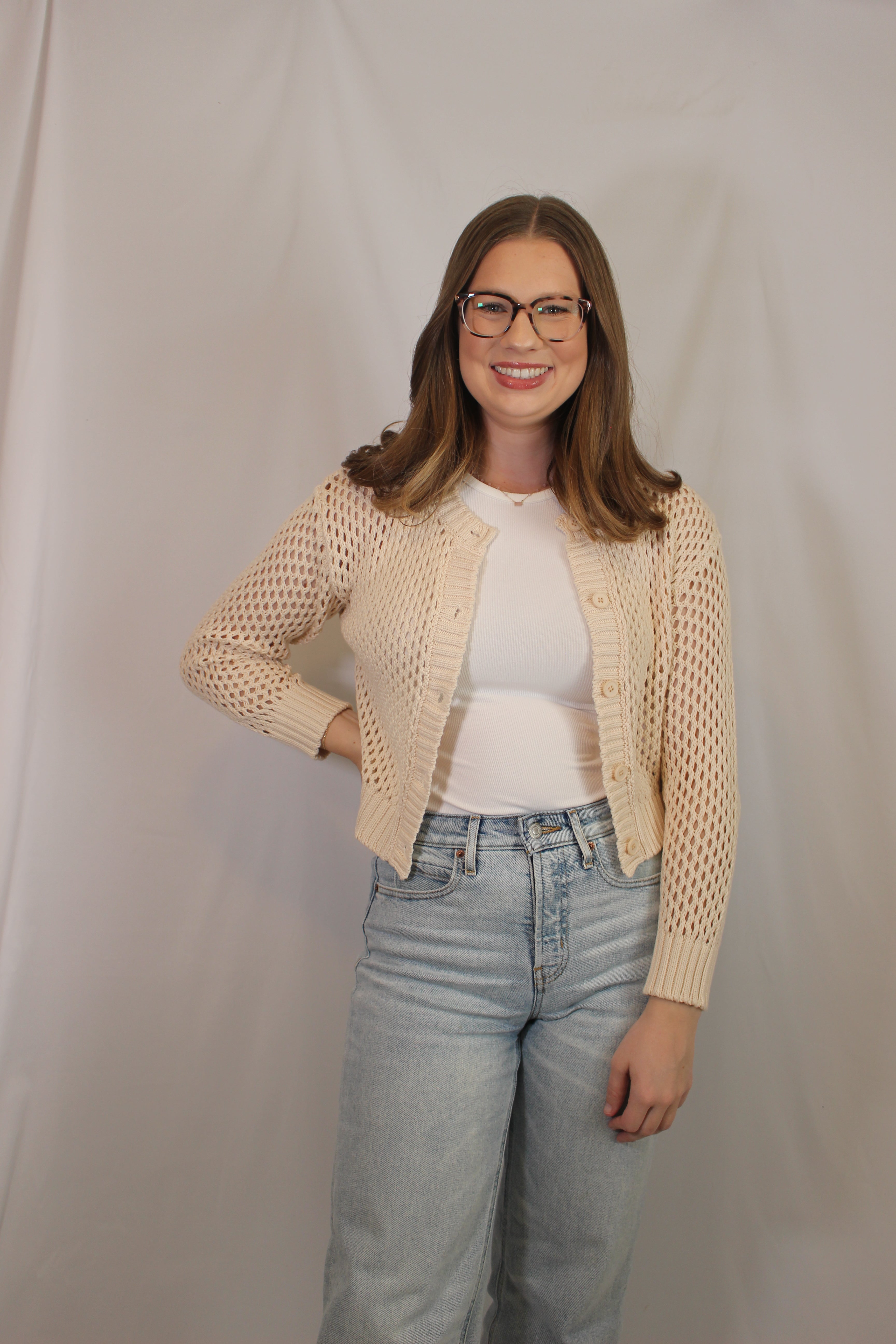 Nora' Crochet Knitted Cardigan – Lavender and Poppy