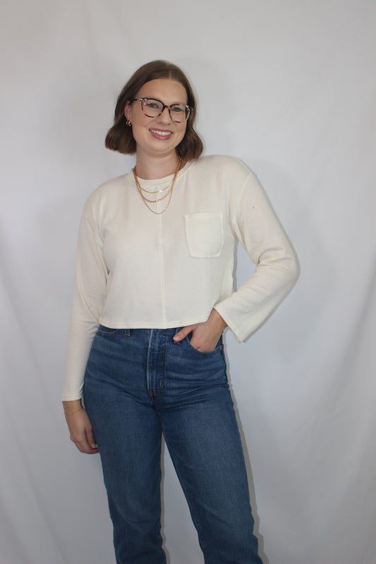 'Julie' Long Sleeve Ribbed Knit Top