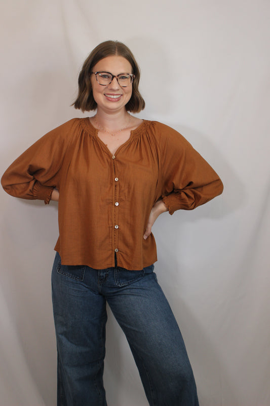 'Austin' Drop Shoulder Blouse