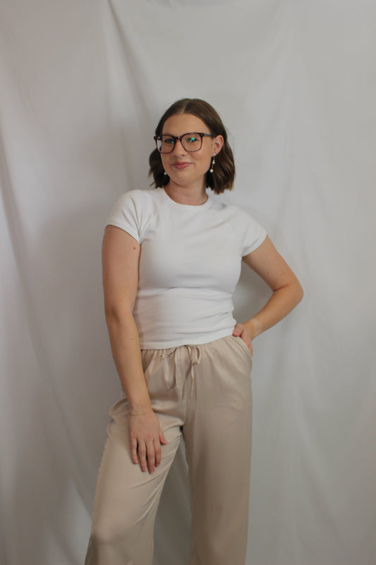 'Gina' Satin Straight Leg Pants