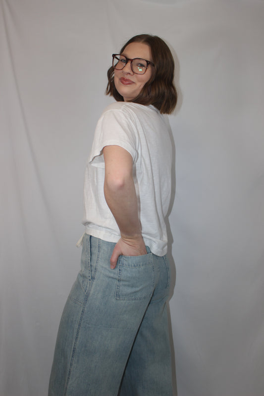 'Luna' Wide Leg Denim Pants