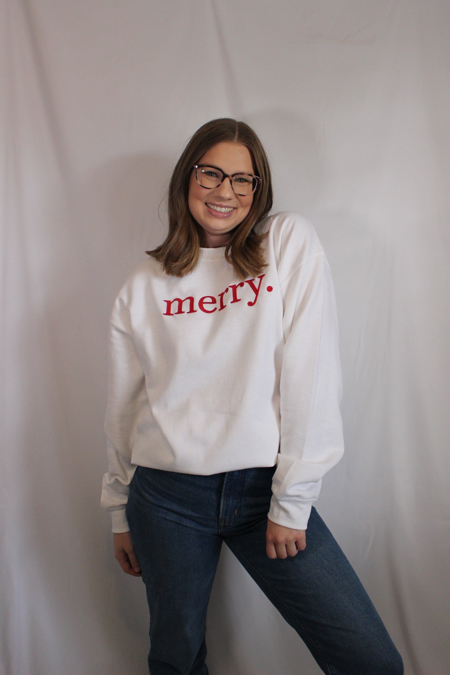 'Merry' Embroidered Crewneck