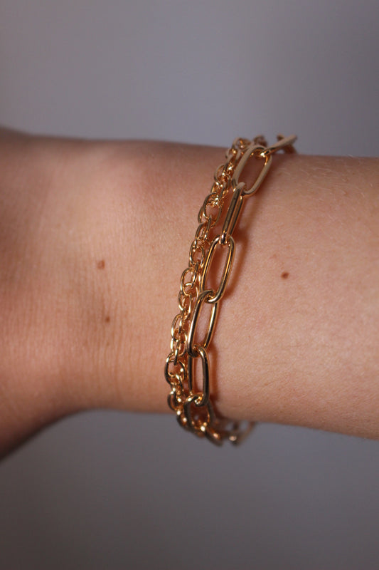 'Rose' Double Chain Bracelet