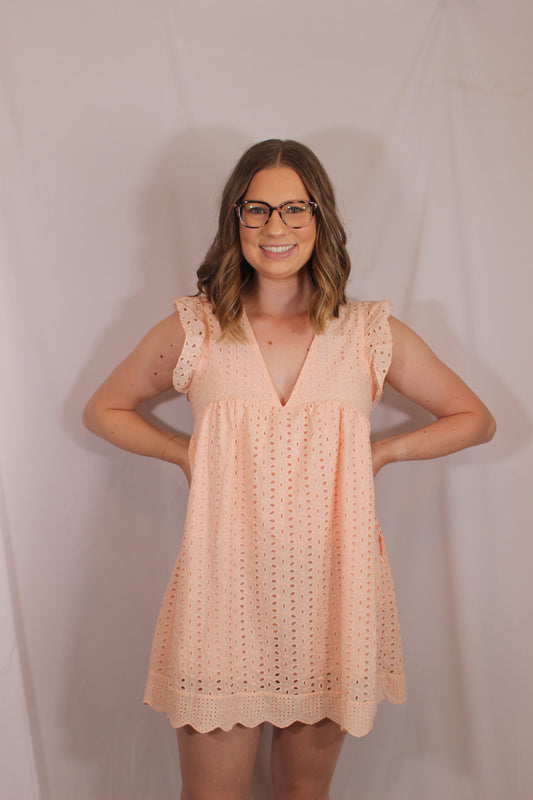 'Ava' Eyelet Mini Dress