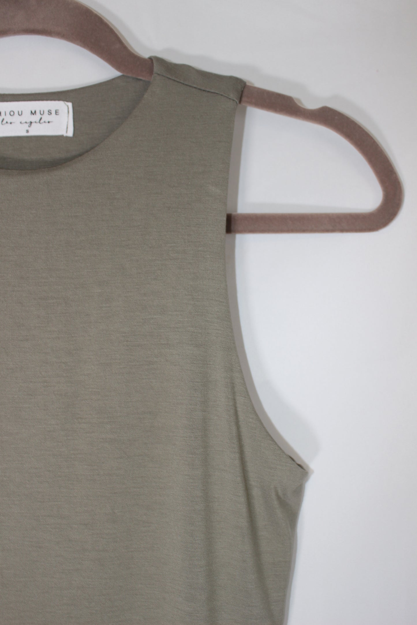 'Lena' Double Lined Tank in Olive