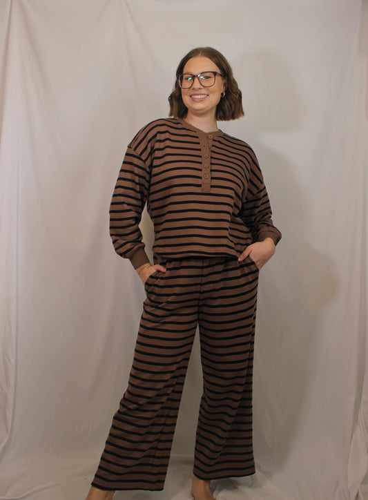 'Halle' Straight Leg Stripe Lounge Pants