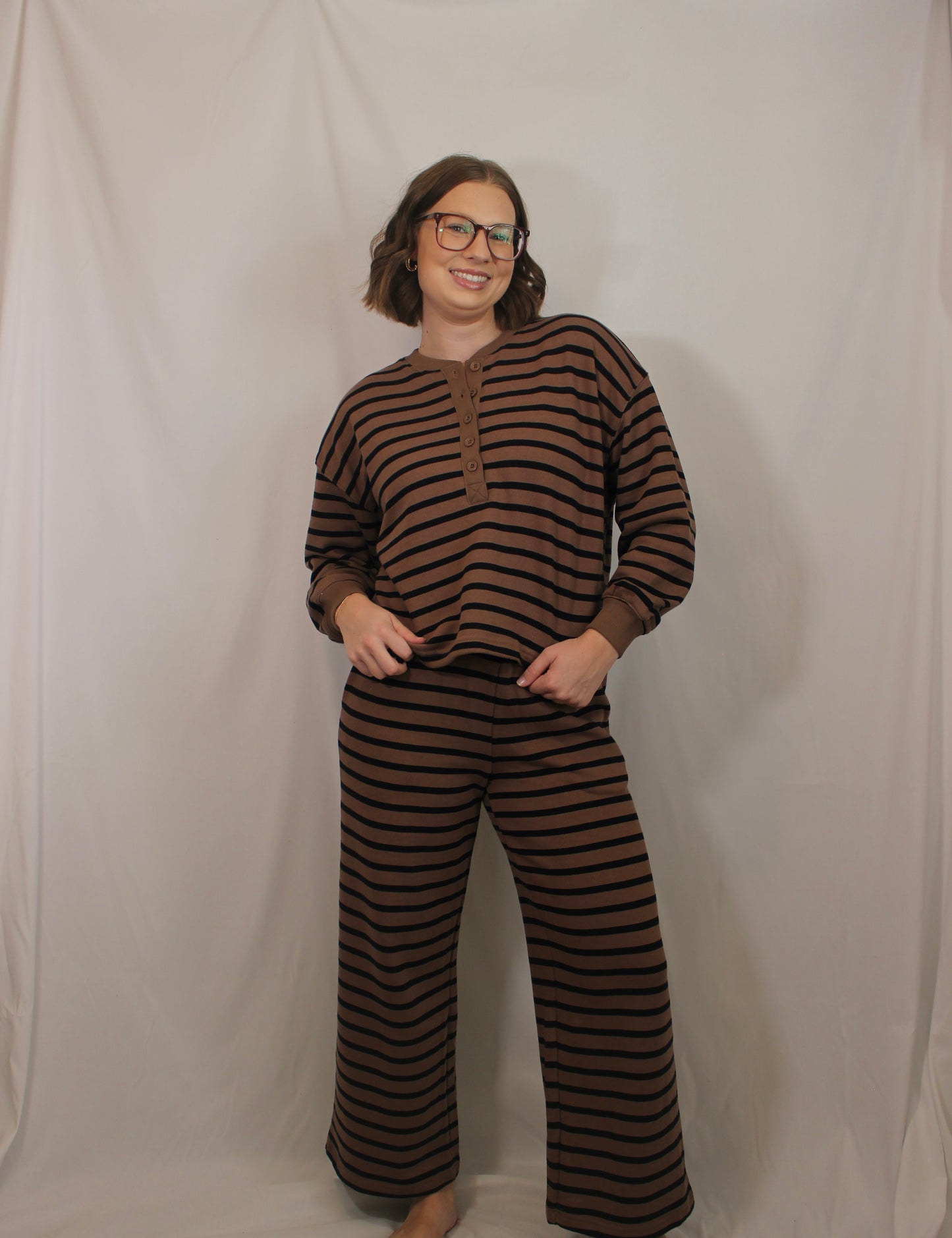 'Halle' Straight Leg Stripe Lounge Pants