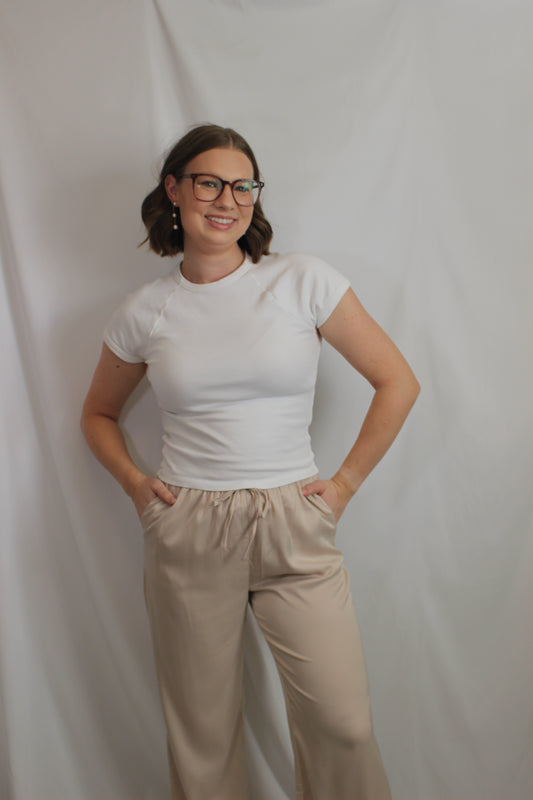 'Gina' Satin Straight Leg Pants