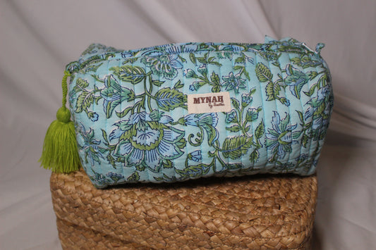 Blue Floral Cosmetic Bags