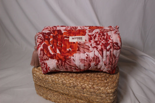 Red Floral Cosmetic Bags