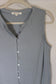 'Quinn' Ribbed Button Up Tank in Blue