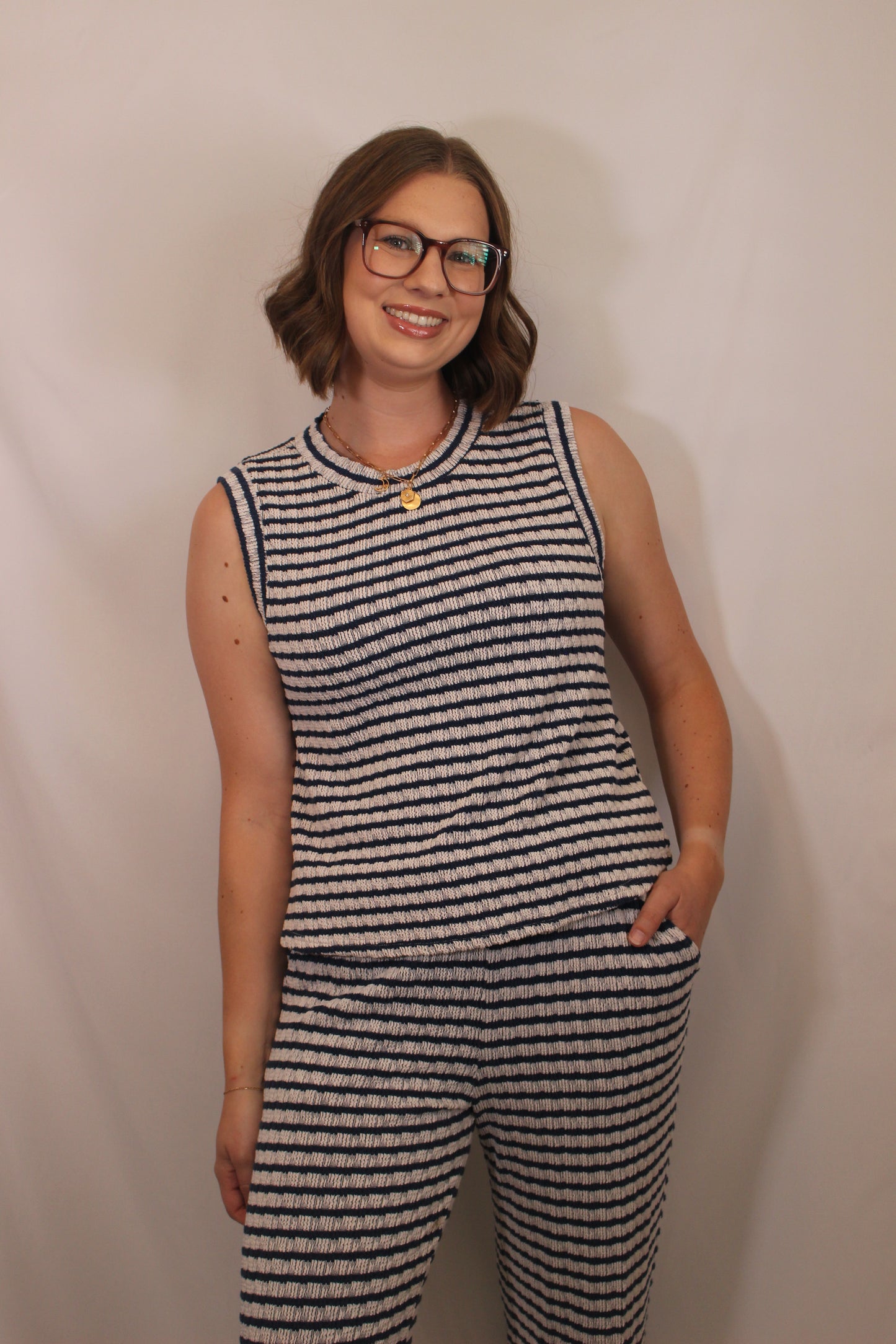 'Josie' Stripe Lounge Top