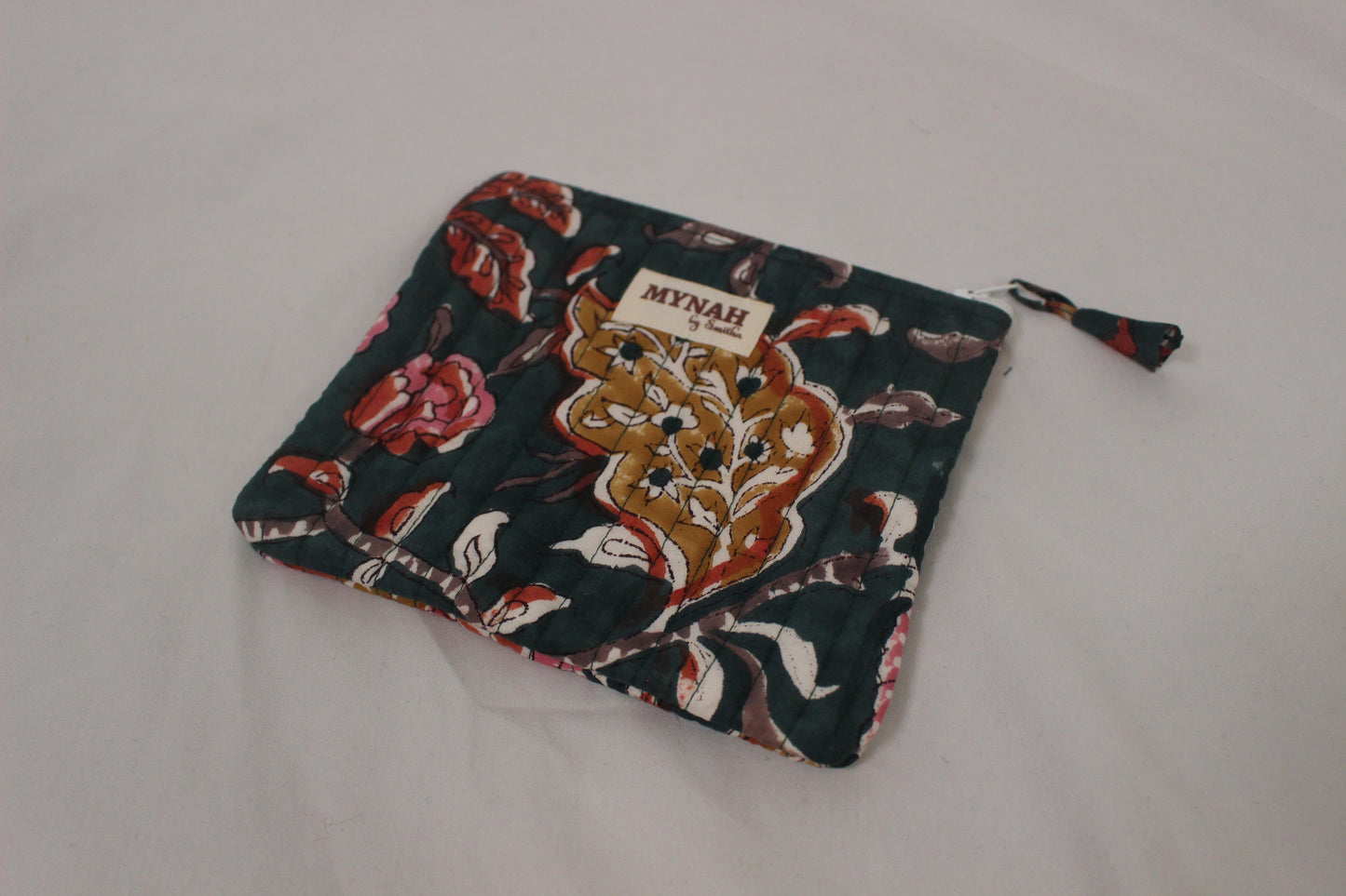 Green & Red Quilted Coin Pouch