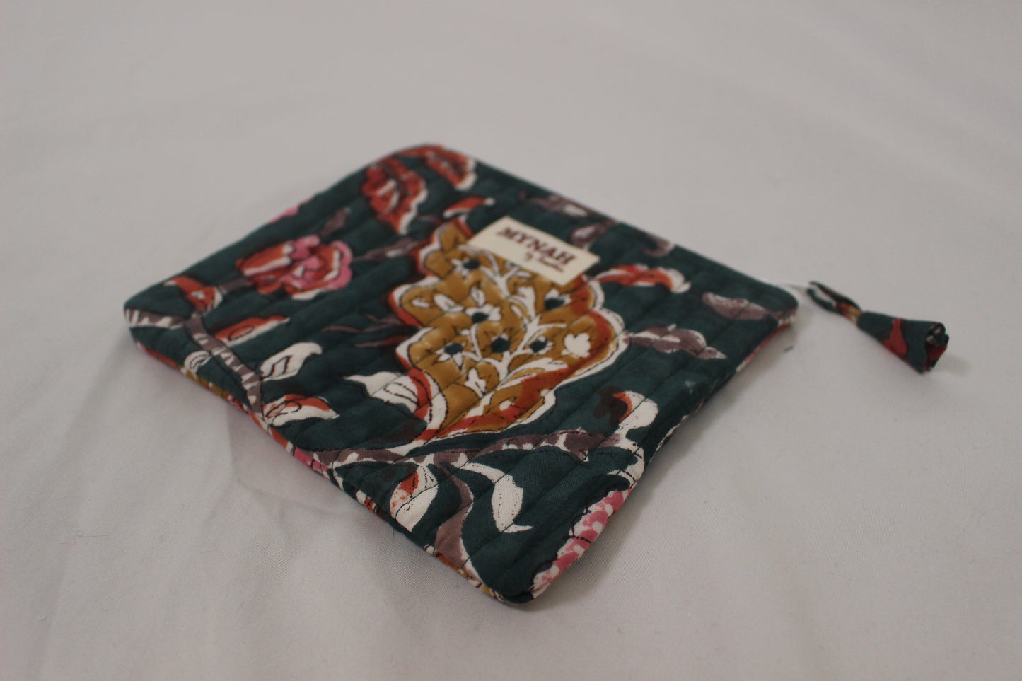 Green & Red Quilted Coin Pouch