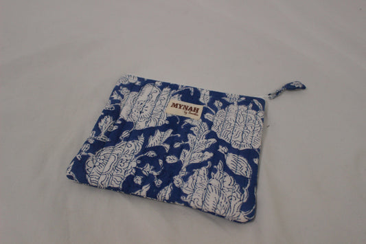 Blue & White Quilted Coin Purse
