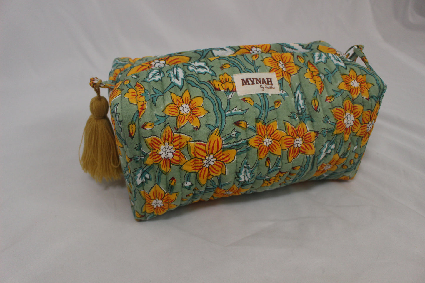 Green & Yellow Floral Cosmetic Bags