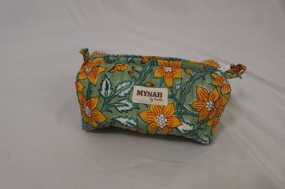 Green & Yellow Floral Cosmetic Bags