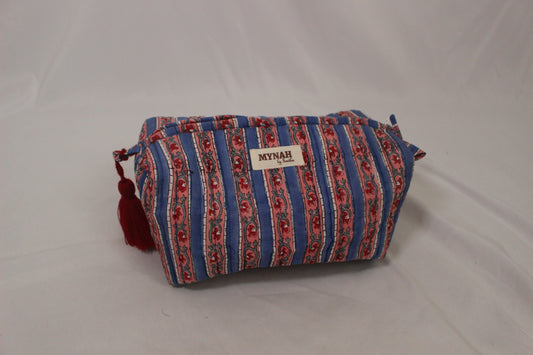 Pink & Blue Floral Cosmetic Bags