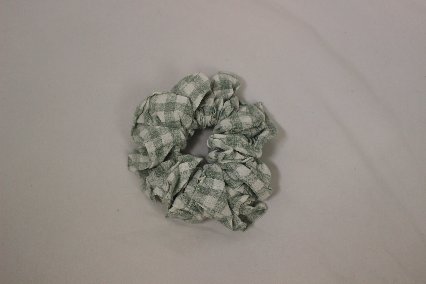 Green Gingham Jumbo Scrunchie