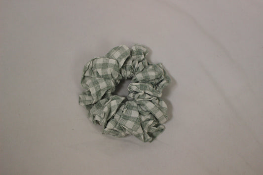 Green Gingham Jumbo Scrunchie