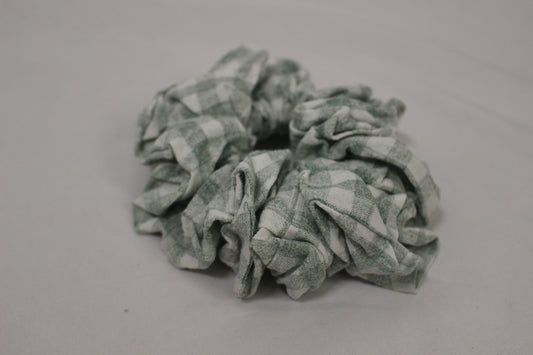 Green Gingham Jumbo Scrunchie