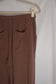 'Carmel' Linen Wide Leg Pant in Brown