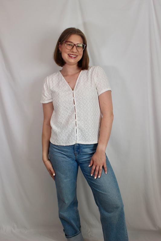 'Eleanor' Eyelet Top