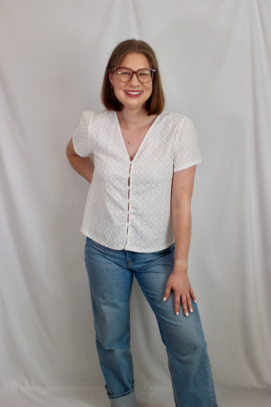 'Eleanor' Eyelet Top