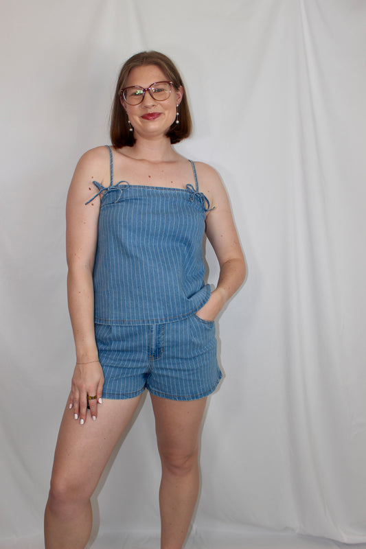 'Scottie' Stripe Denim Tank