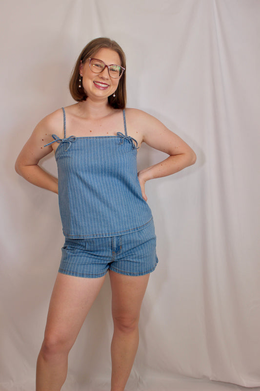 'Scottie' Stripe Denim Tank