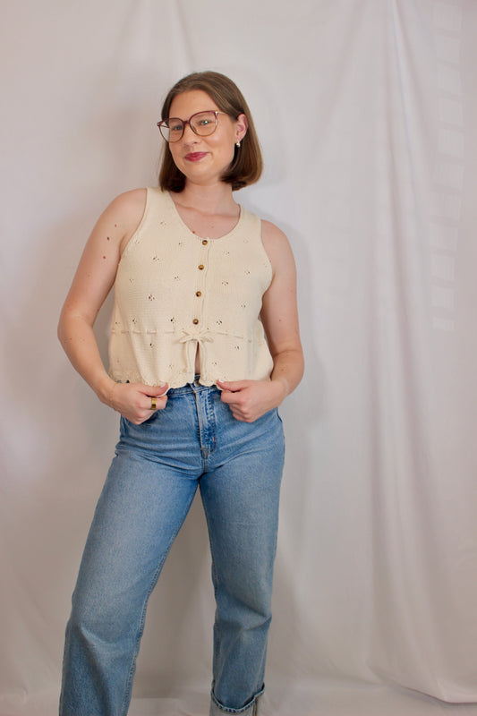 'Lizzie' Scalloped Hem Knit Tank