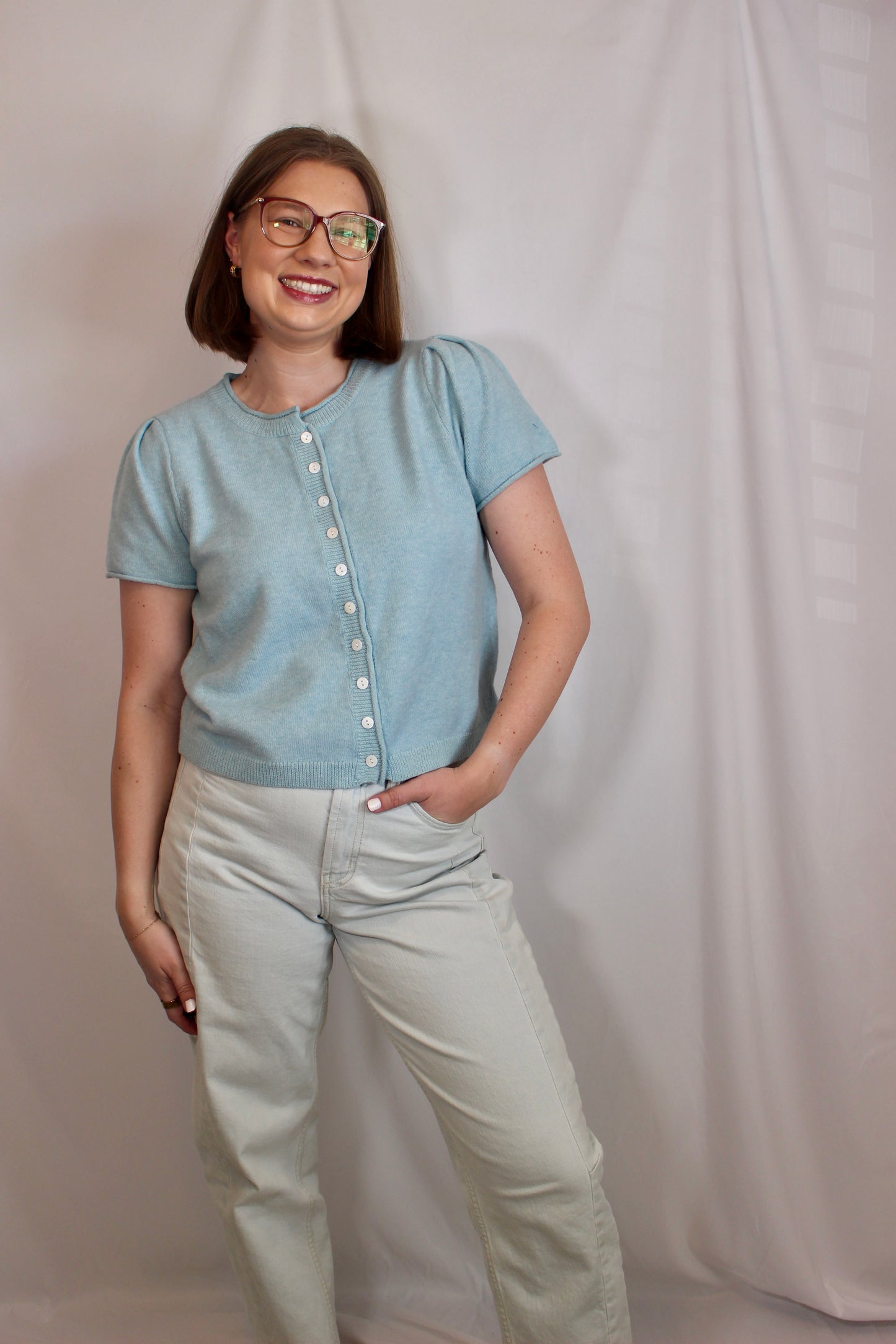 'Charlotte' Short Sleeve Cardigan Top