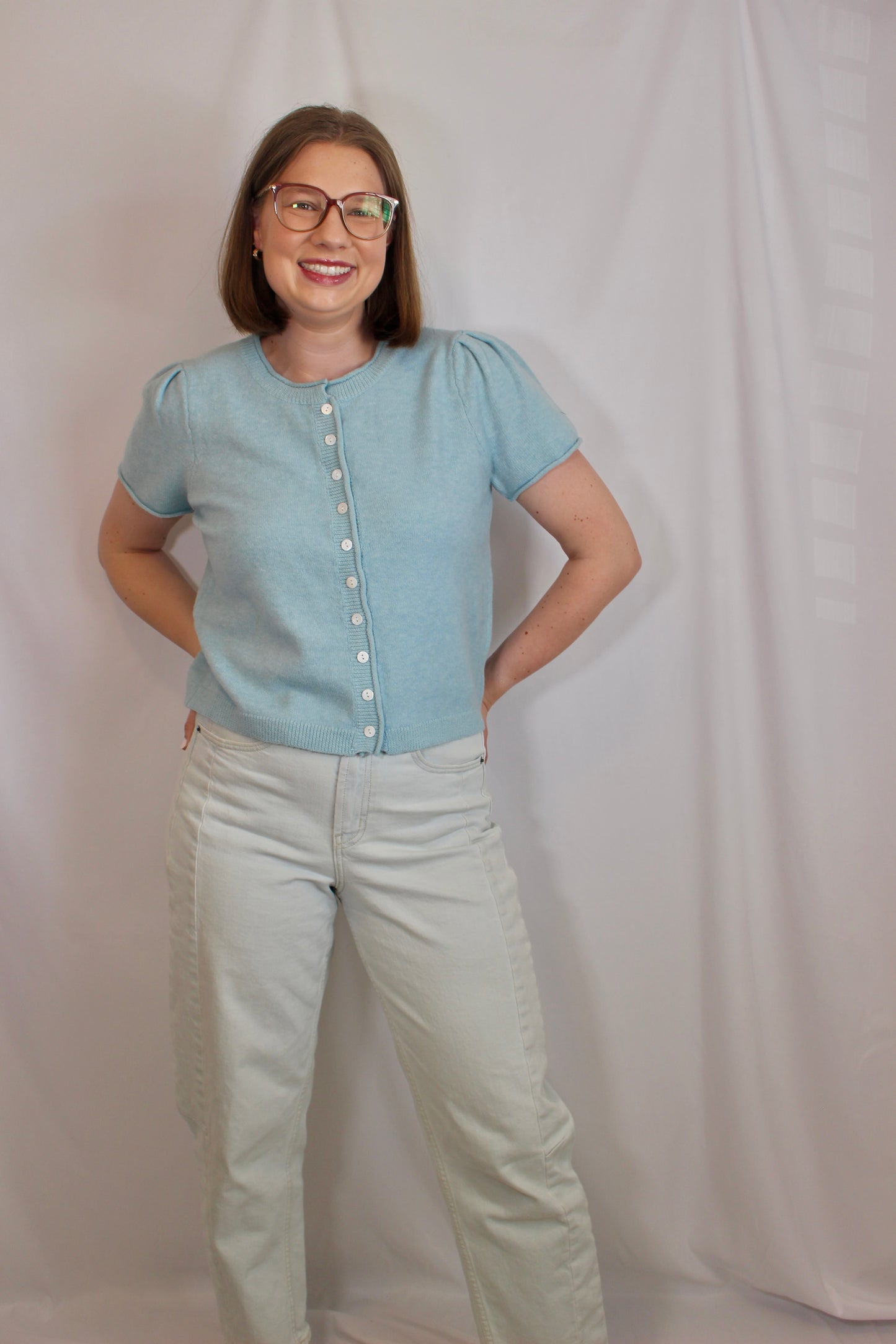 'Charlotte' Short Sleeve Cardigan Top