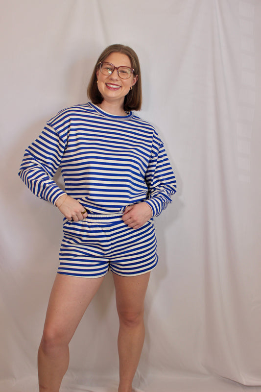 'Charlie' Stripe Lounge Shorts