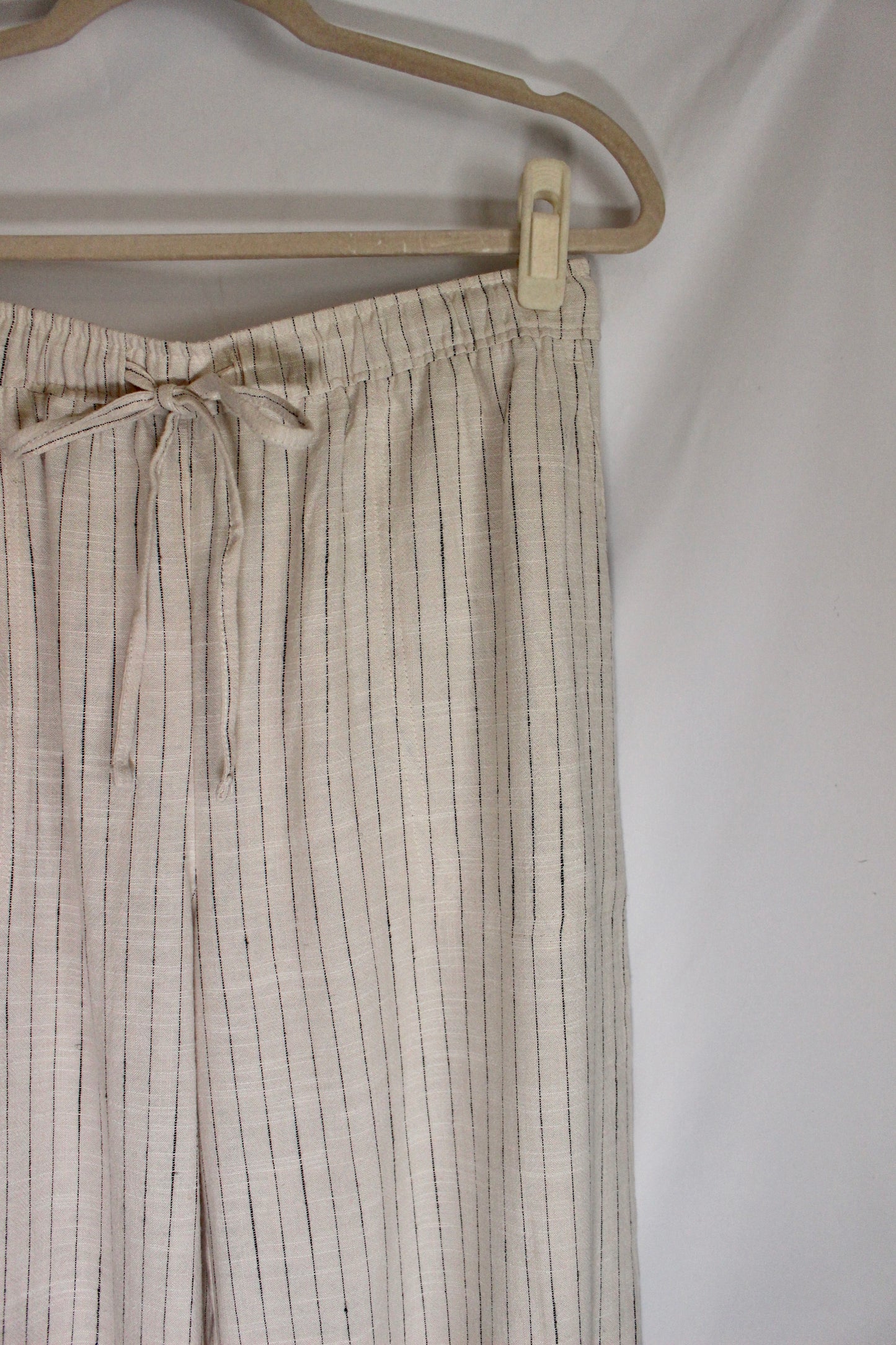 'Carmel' Linen Wide Leg Pant in Stripe