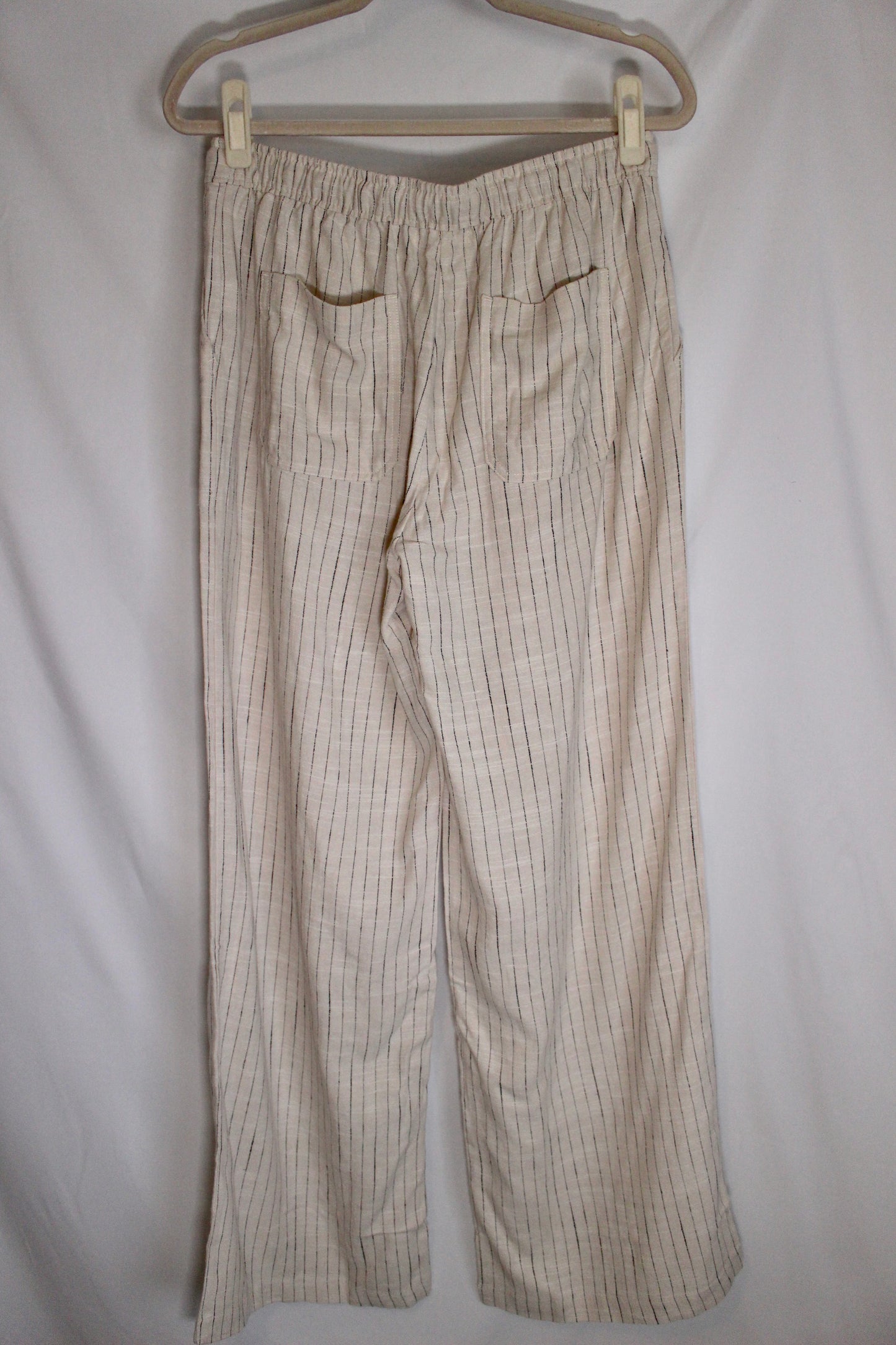 'Carmel' Linen Wide Leg Pant in Stripe