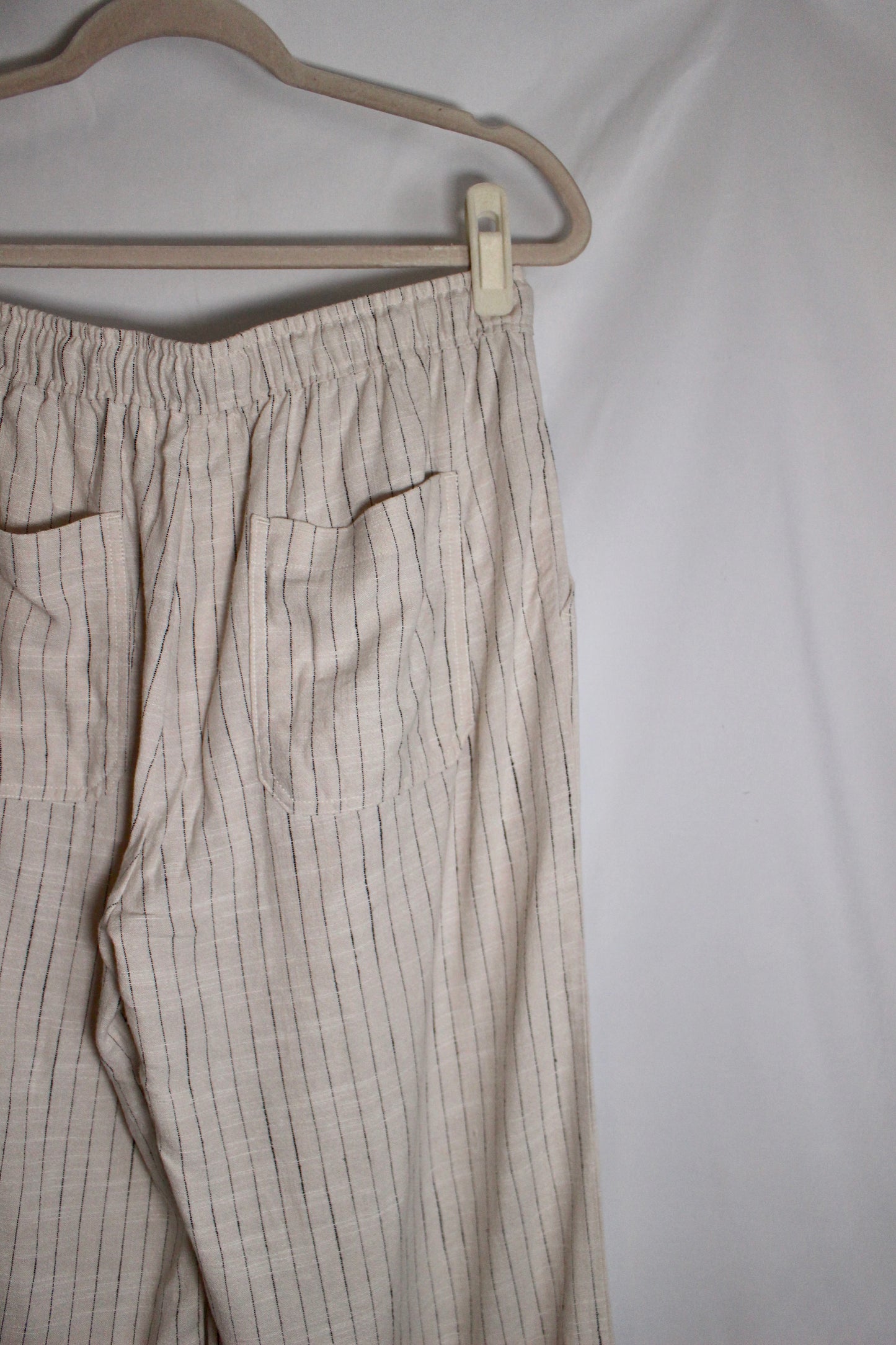 'Carmel' Linen Wide Leg Pant in Stripe